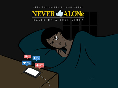 Never Alone characterart characterdesign characterillustration design graphic design graphic designer illustration illustrator mobile neveralone nightmare online sleep social socialmedia tired vector