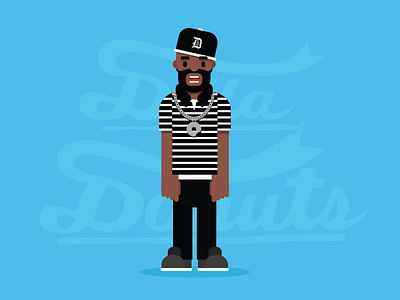 Dilla Donuts design flat illustration vector