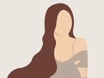 Brunette woman design flat graphic design illustration vector