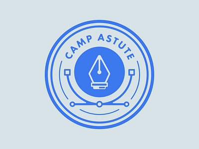 Camp Astute 'Draw' Badge anchor astute graphics badge badge design brand design illustration logo pen pen tool pin vector