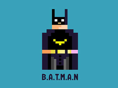 Batman Pixel Art art batman figure flat pixel superheroes