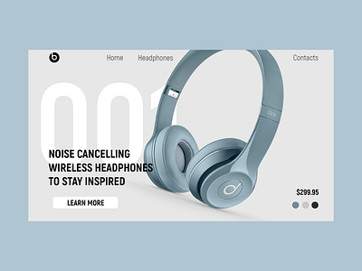 Beats by Dre Headphones Landing Page design flat headphones landingpage onepage ui ux webdesign