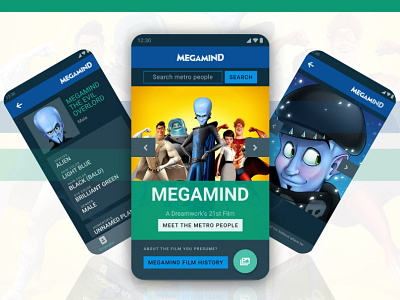 Megamind App Concept android app android design blue green dark theme app megamind megamind app metro city mobile mobile app mobile design mobile ui ui design