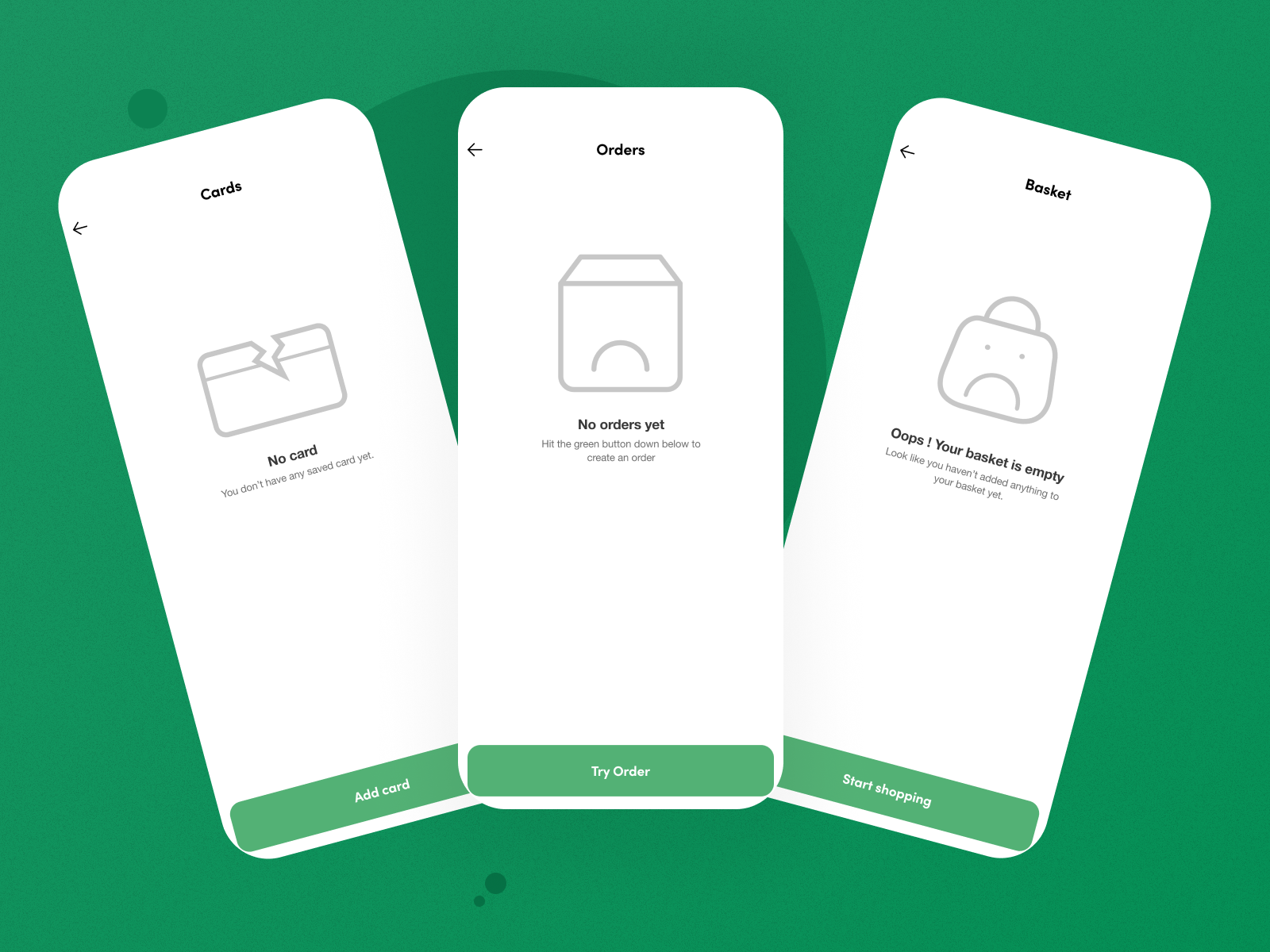 Empty states App screens by gaurav tyagi on Dribbble