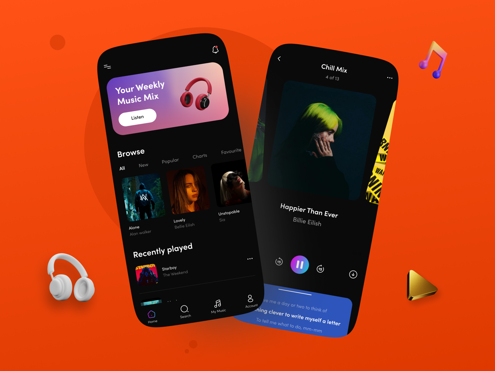 Với thiết kế giao diện thân thiện, Music App UI Design sẽ trở thành người bạn đồng hành lý tưởng cho những người yêu âm nhạc. Hãy trải nghiệm ngay để tìm ra những bài hát yêu thích của mình!