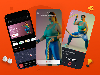 Mobile app design for workouts💪 app concept design design gym mobile app mobile ui ui ux workout