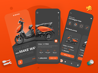 E-scooter Concept Mobile app app concept design e scooter e vehicle mobile app mobile ui ui uitrend ux