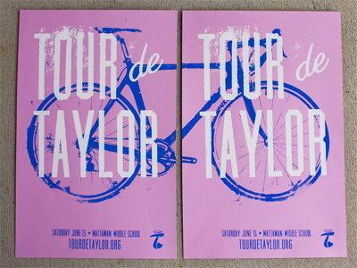 Tour De Taylor bike blue community cotton candy french paper hand pulled home studio pink race silkscreen tour de taylor white