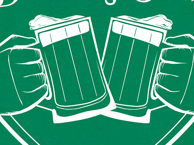 Cheers! 17th beer cheers green hands illustration march mugs st. patricks day