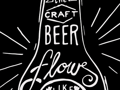 Craft Beer beer black chalk inspired craft hand lettering lines white