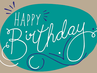 Happy Birthday To You b birthday blue flourish hand lettered happy happy birthday kraft teal