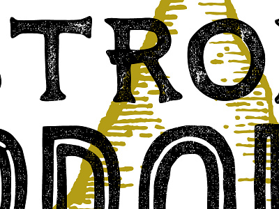 Strong. Proud. Flint. [detail] black detail flint gold hand lettering illustrated inline michigan texture