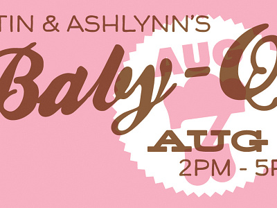 Baby - Q Invites : WIP baby baby q baby que ballpark brown dude dude font invitations invite pink white