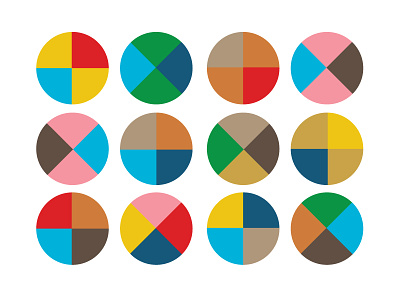 Fun branding circles color colorway quarters