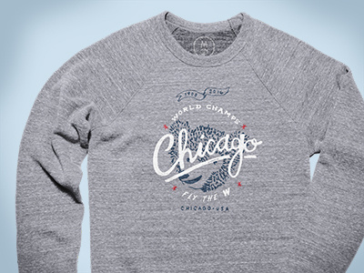 Chicago Cubs World Champs baseball chicago cubs chicago cotton bureau crewneck cubs hand drawn hand lettered world series