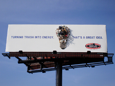 Best Way Disposal Outdoor Campaign 3d billboard lightbulb outdoor advertising ooh reuse trash
