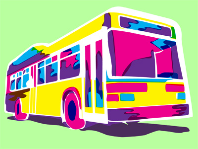Crazy Bus! illustration metro transit work