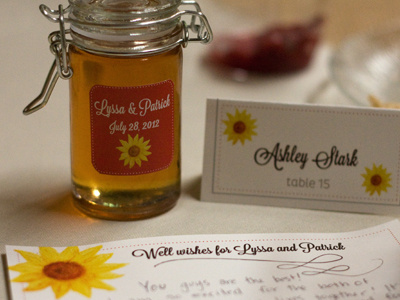 Wedding Design Package favor lavanderia lost type co op place setting sunflower wedding wish card