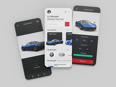 Car Render App Design androiddesign carmodel carmodelviewer carrenderapp cars concept iosdesign motion graphics ui uidesign userexperience uxdesign