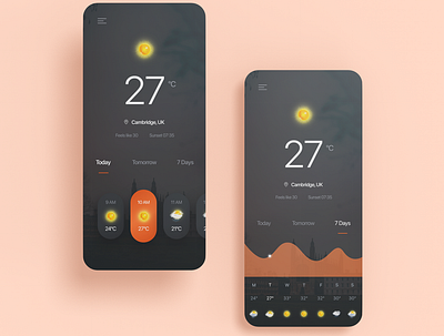 Weather App Concept Design androiddesign concept dailydesign dailydesignchallenge dailyinspiration iosdesign minimalistic minimalisticdesign ui uidesign uxdesign weather weatherapp