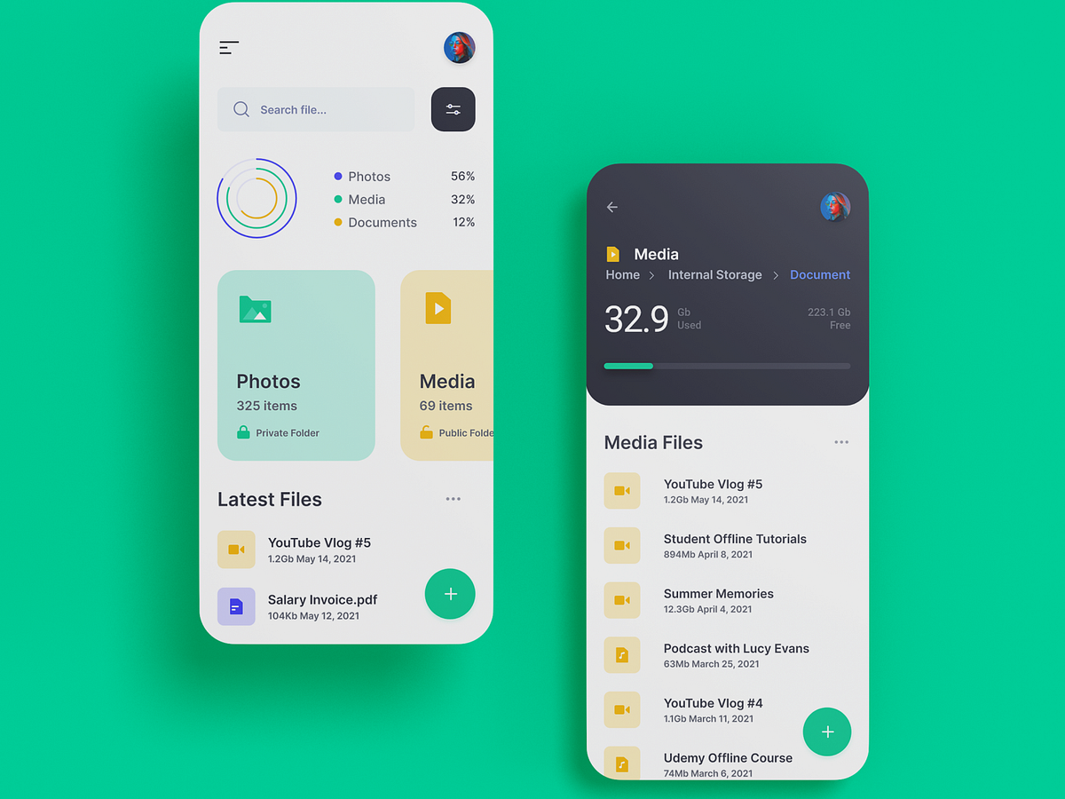 File Manager Mobile App Design by Valerică Pădureanu on Dribbble