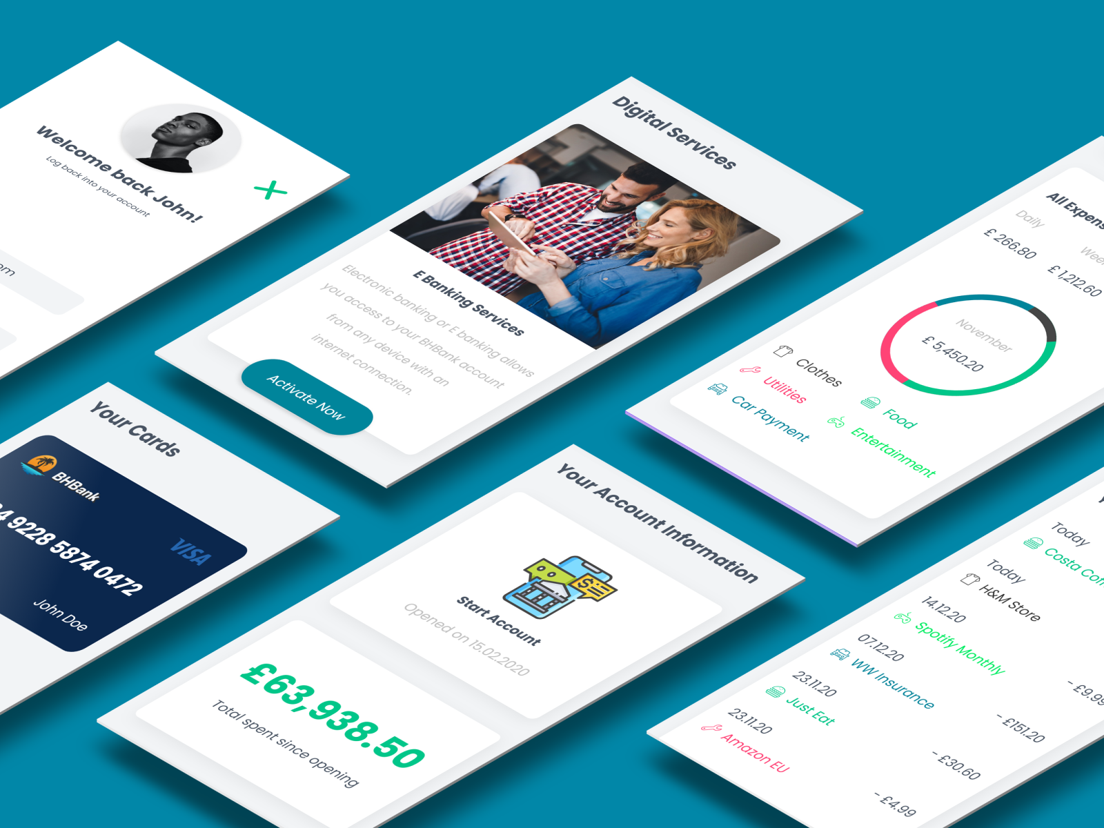 BHBank Banking Mobile Screens Showcase 3 by Valerică Pădureanu on Dribbble