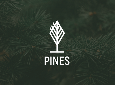 Pines - Pine Tree minimalist logo brand branding cedar design elegant flat icon logo minimalist pine tree tree tree logo