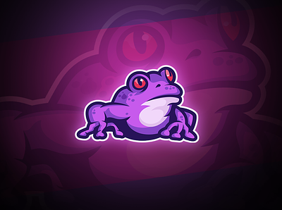 Venomous frog mascot logo animal brand cartoon character design e sport esport frog gaming illustraion jungle mascot logo purple sport streaming team toad venom venomous