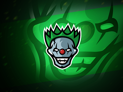 clown skull mascot logo brand cartoon character circus creepy e sport esport gaming illustration jester joker logo design mascot logo sport streaming team thriller twitch video game