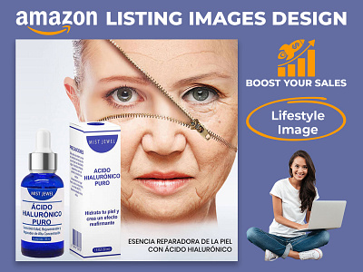Hyaluronic Acid Serum - Product Lifestyle Image Design amazon listing images