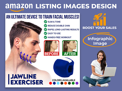 Jawline Exerciser - Amazon Product Listing Infographic amazon listing images
