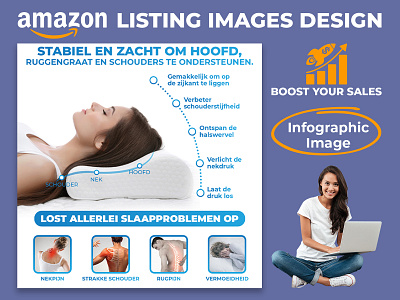 Pillow - Amazon Product Listing Infographic Design amazon listing images