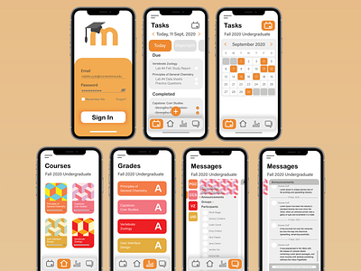 Moodle App Redesign adobe xd app design moodle redesign ui ux vector