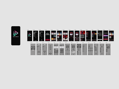 Music app UIUX design for EMC design mobile ui ui ux wireframes