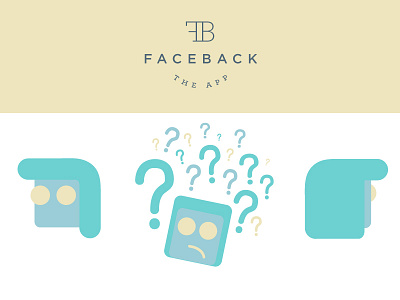 Faceback app flat illustration minimal mobile