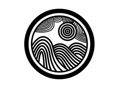 Land of Hills - Line Art art black concentric contrast line lines simple white