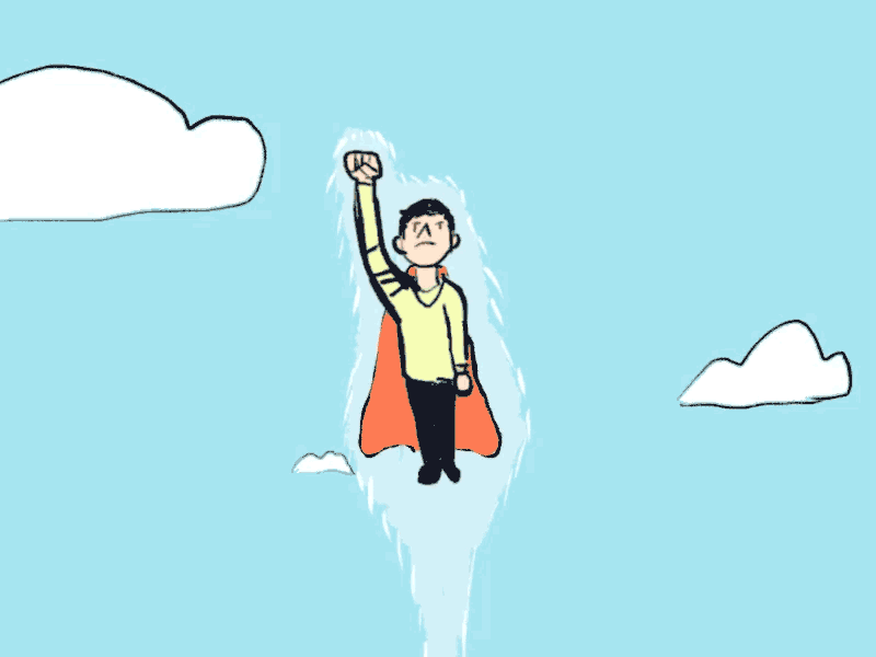 Flying animation cape flying frame by frame goku superhero