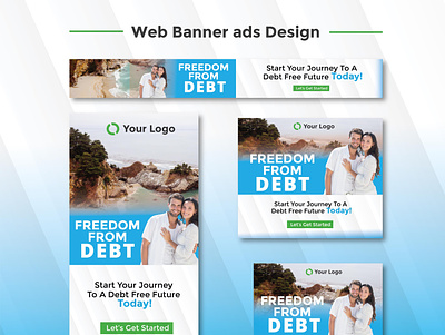 DEBT web banner design ads advert advertisement banner templates banners beach blue business clean marketing modern multipurpose online banner sleek vacation web web marketing