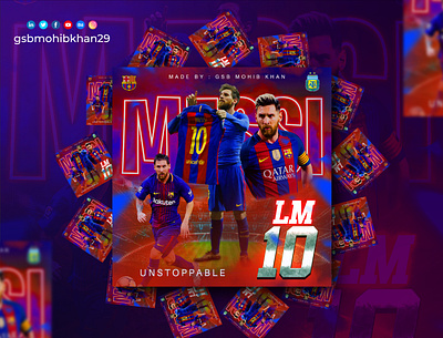Messi Football flyer advert branding business calendar corporate creative design flyer illustration logo ui