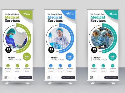 Medical Roll-up Banner Design advert banner branding business corporate creative design flyer illustration logo medicaldesign rollup ui
