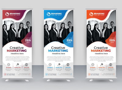 Business Roll-up Banner Design advert banner branding business corporate creative creativethig design flyer illustration logo rollup ui