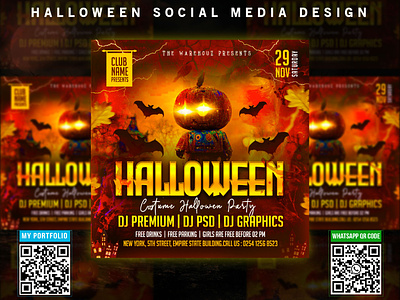 Halloween Social Media Design advert banner branding business corporate creative deisgn design flyer graphic illustration logo media social ui