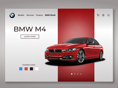 BMW Landing Page automobile bmw branding car minimal red ui uidesign web web design webdesign website website design