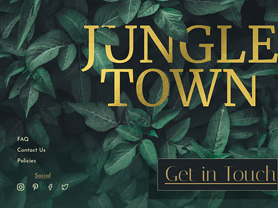 Jungle Town footer footer design graphic design green leaves nature ui uidesign vector web web design webdesign website website design