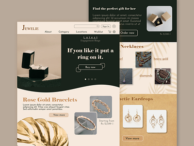 Jewelery store aesthetic design jewelry ui uidesign web web design webdesign website website design