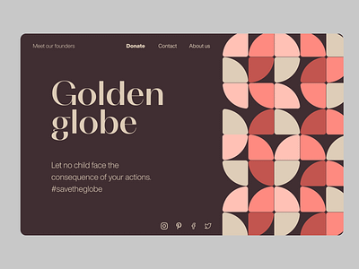 Geometric circles geometic landing page ngo shapes web design web ui