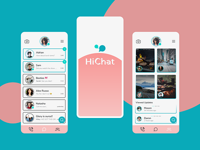 HiChat app design chat app chatting logo mobile app mobile app design mobile ui social social network ui ui ux ui design uidesign