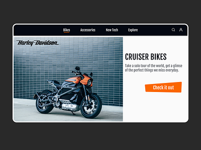 Harley Davidson bikes figma landing page web design website