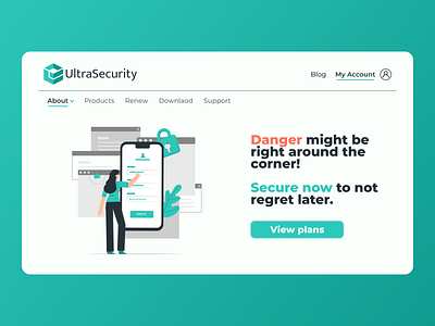 Security Website figma illustraion landing page security ui user interface web design