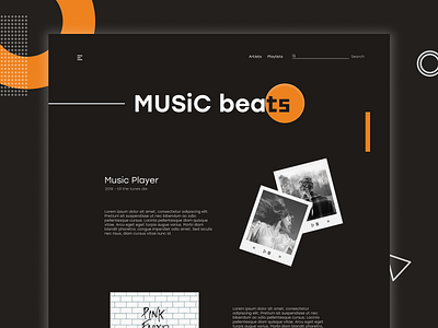 MUSiC beats blacknorange dark theme design landing page ui uidesign web web design webdesign